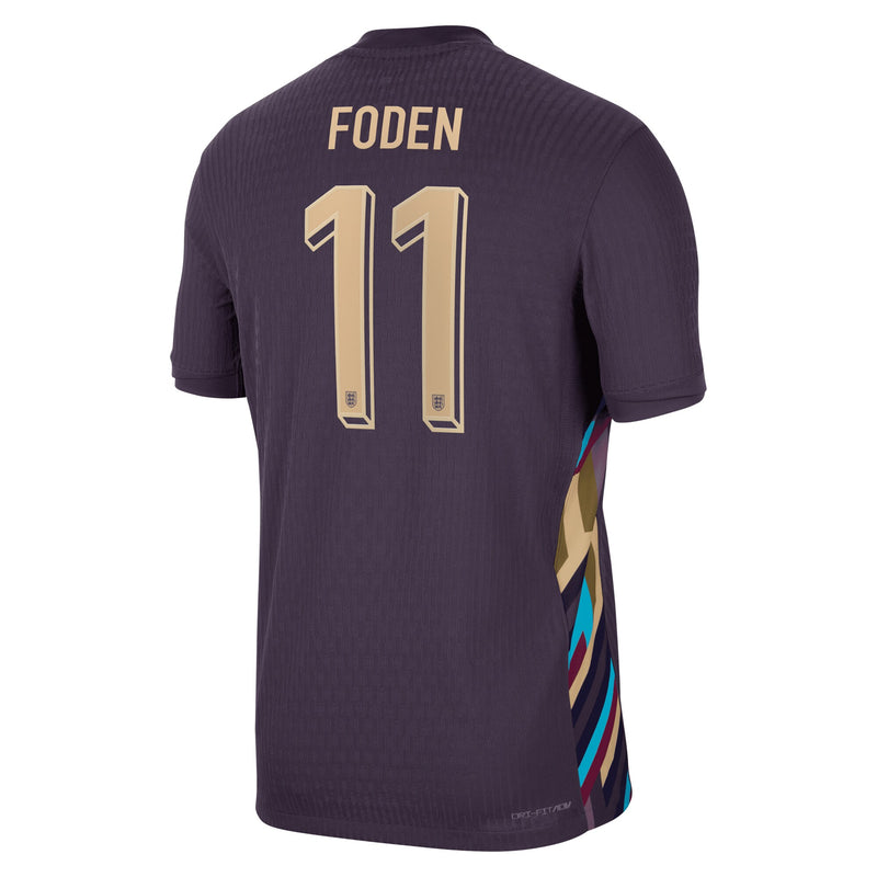 England Nike Dri Fit Adv Away Match Shirt 2024 with Foden 11 printing Jersey - Purple