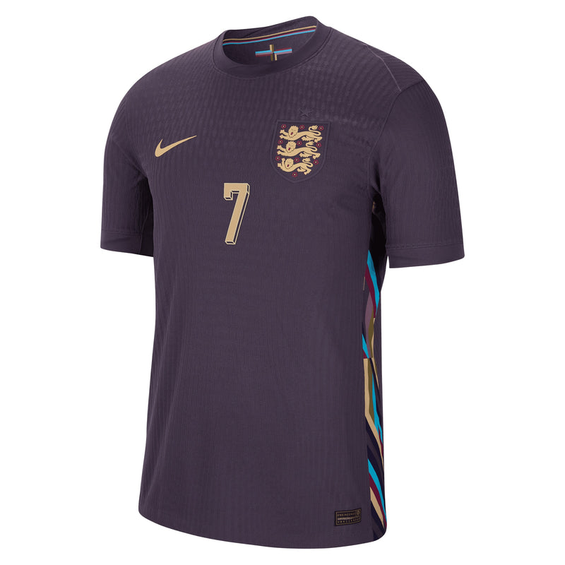 England Nike Dri Fit Adv Away Match Shirt 2024 with Saka 7 printing Jersey - Purple