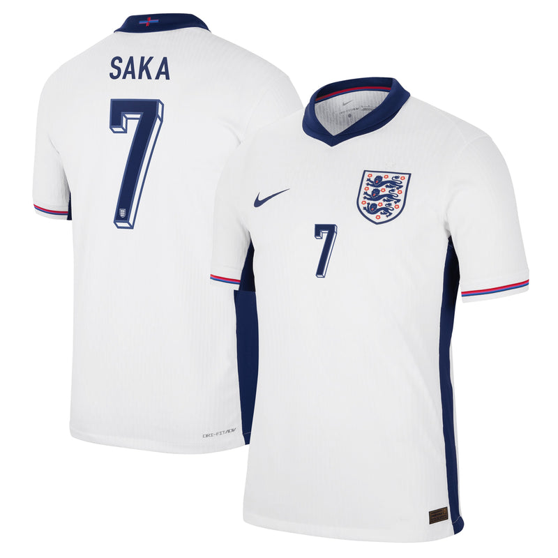 England Nike Dri Fit Adv Home Match Shirt 2025 with Saka 7 printing Jersey - White