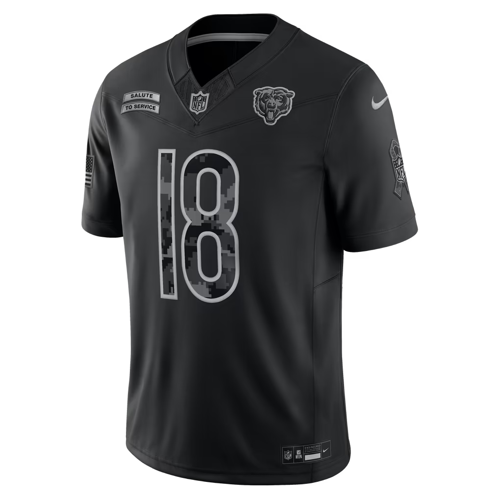Caleb Williams Chicago Bears Official-Nike 2026 Salute to Service Stitched Limited Jersey - Black