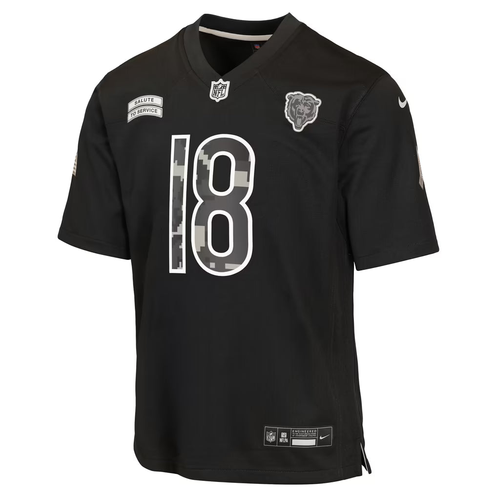 Caleb Williams Chicago Bears Official-Nike Youth 2026 Salute to Service Game Jersey - Black
