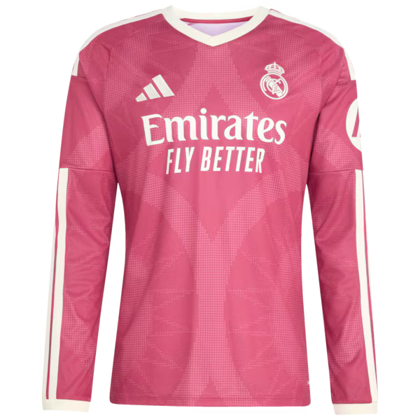Rodrygo Real Madrid Official-Adidas 2026/27 Third Replica Long Sleeve Jersey - Pink