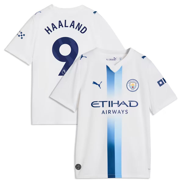 Erling Haaland Manchester City Official-Puma Youth 2026/27 Third Replica Jersey - White