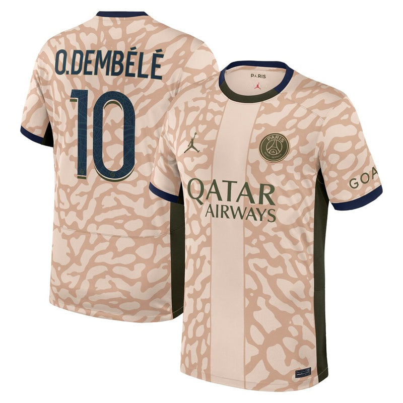 Ousmane Dembélé Paris Saint-Germain Jordan Brand 2023/24 Fourth Stadium Player Jersey – Tan