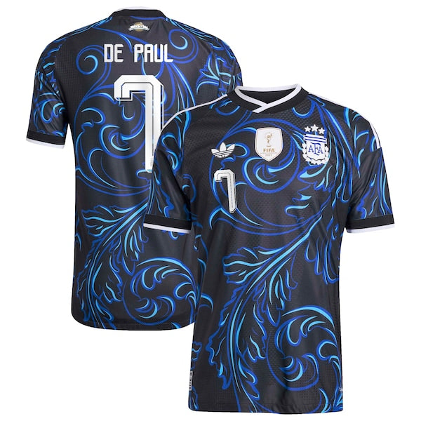Official-Adidas Rodrigo De Paul Argentina National Team 2026 Away Authentic Jersey Black