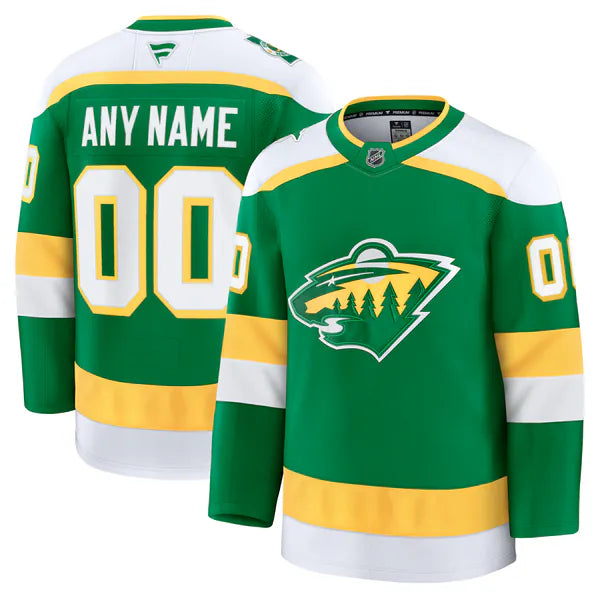 Teams Fans Shop Fanatics Minnesota Wild Alternate Premium Custom Jersey - Green