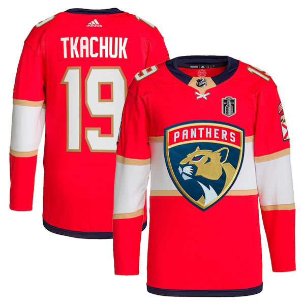 Matthew Tkachuk Florida Panthers adidas 2024 Stanley Cup Final Home Primegreen Authentic Player Jersey – Red