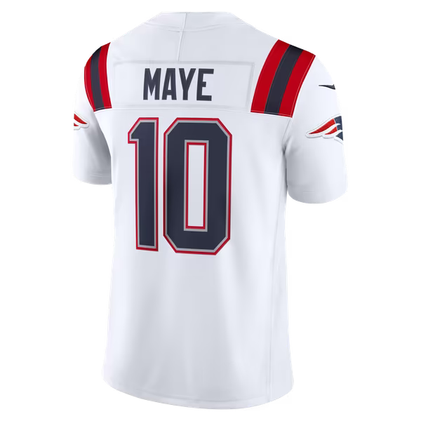 Drake Maye New England Patriots Official-Nike Vapor F.U.S.E. Stitched Limited Jersey - White