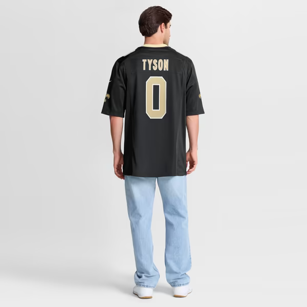Jordyn Tyson New Orleans Saints Official-Nike 60th Season Patch Game Jersey - Black