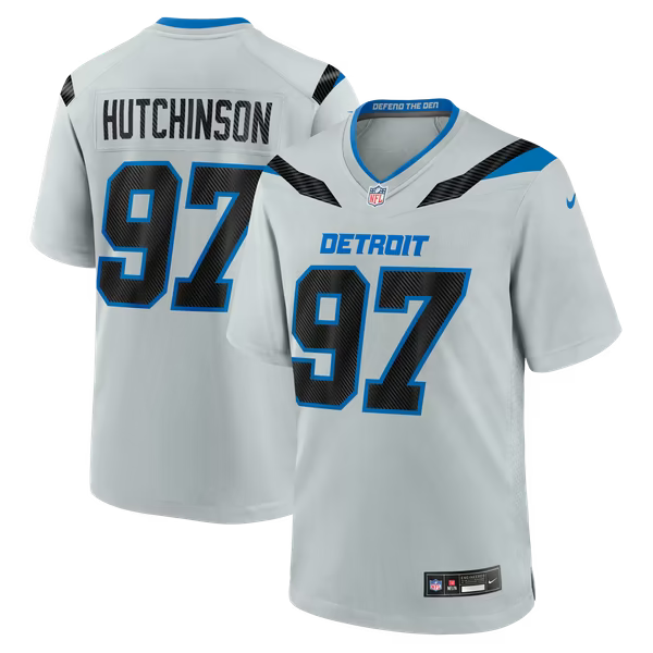 Aidan Hutchinson Detroit Lions Official-Nike 2026 Rivalries Collection Game Jersey - Silver