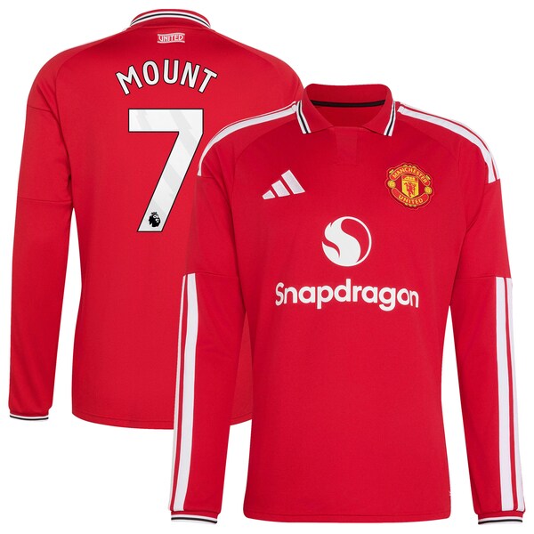 Official-Adidas Mason Mount Manchester United 2026/27 Home Replica Long Sleeve Jersey Red