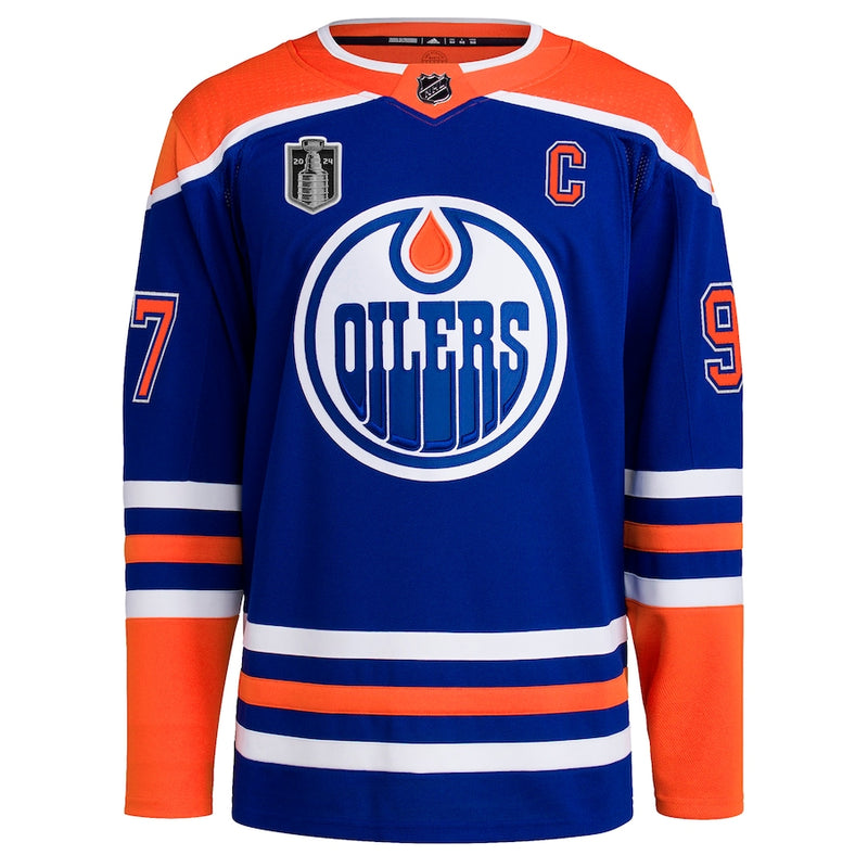 Connor McDavid Edmonton Oilers adidas 2024 Stanley Cup Final Home Primegreen Authentic Player Jersey – Royal