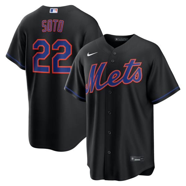 Official-Nike Juan Soto New York Mets Alternate Replica Jersey Black