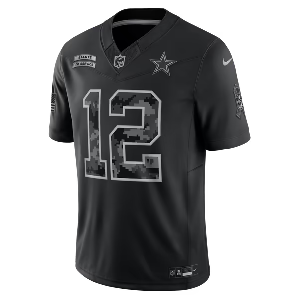 Roger Staubach Dallas Cowboys Official-Nike 2026 Salute to Service Retired Player Stitched Limited Jersey - Black