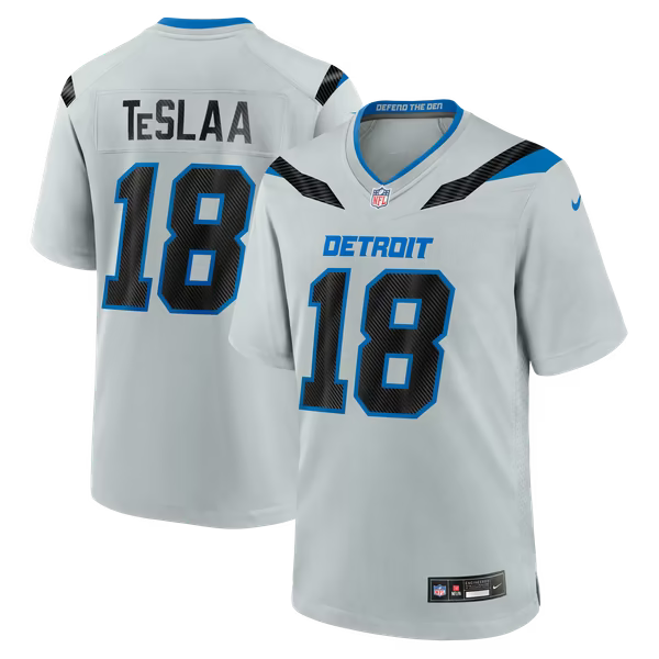 Isaac TeSlaa Detroit Lions Official-Nike 2026 Rivalries Collection Game Jersey - Silver