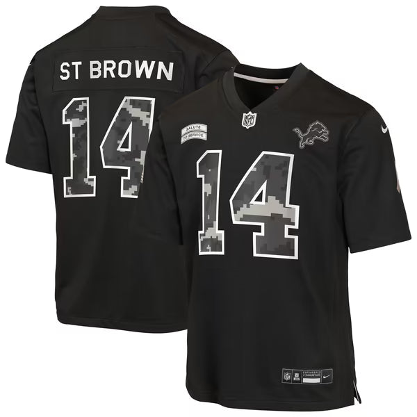 Amon-Ra St. Brown Detroit Lions Official-Nike Youth 2026 Salute to Service Game Jersey - Black