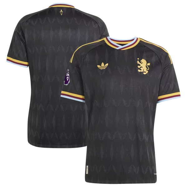 Aston Villa Official-Adidas 2026/27 Away On-Field Authentic Patch Jersey - Black
