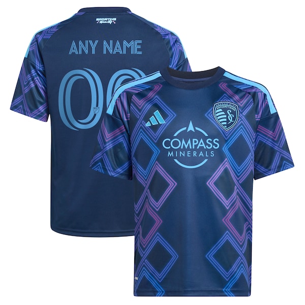 Official-Adidas Sporting Kansas City Youth 2026 The 18th & Vine Kit Replica Custom Jersey Blue