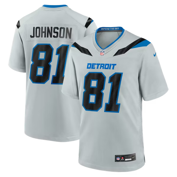 Calvin Johnson Detroit Lions Official-Nike 2026 Rivalries Collection Game Jersey - Silver