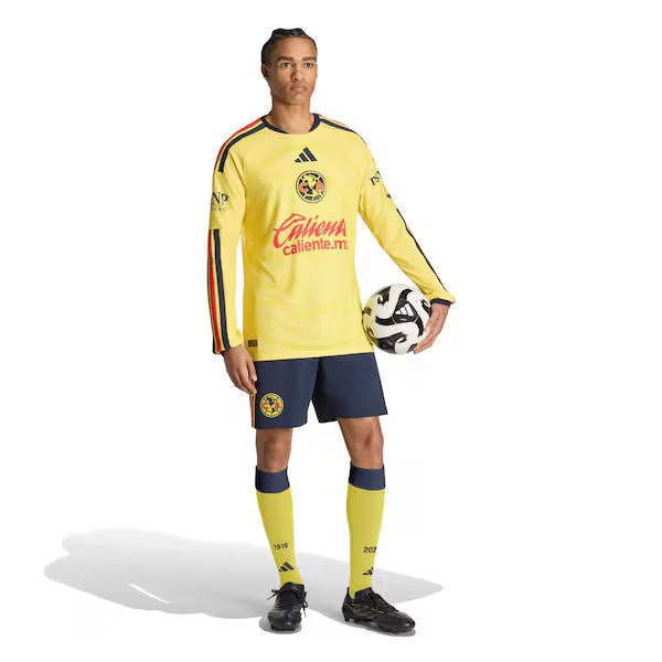 Club America Official-Adidas 2026/27 Home On-Field Authentic Long Sleeve Jersey - Yellow