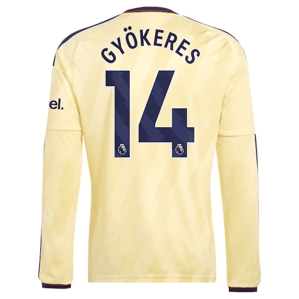 Viktor Gyökeres Arsenal Official-Adidas 2026/27 Third Replica Long Sleeve Jersey - Yellow