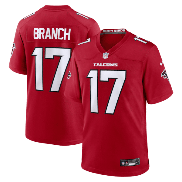 Official-Nike Zachariah Branch Atlanta Falcons Team Game Jersey Red