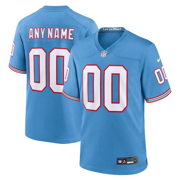 Official-nike Tennessee Titans Oilers Throwback Custom Game Jersey Light Blue