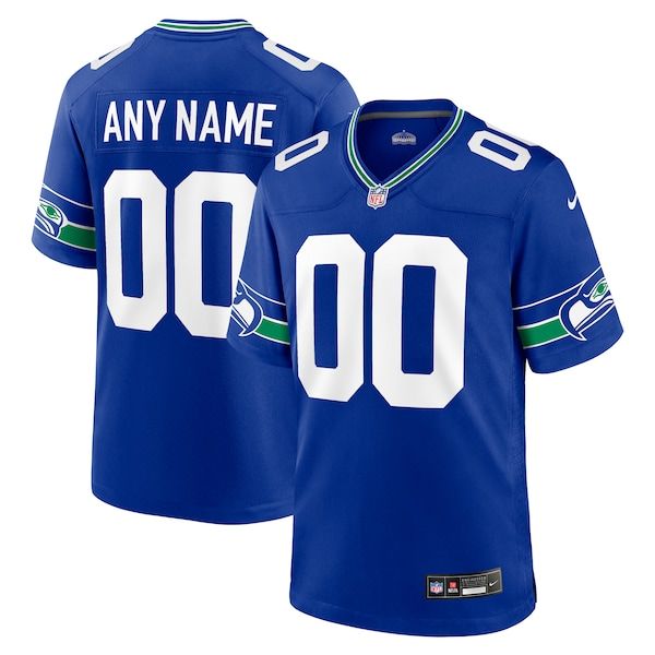 Official-nike Seattle Seahawks Throwback Custom Jersey Royal