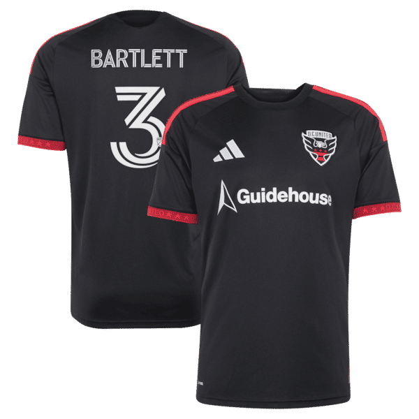 Official-Adidas Lucas Bartlett D.C. United 2026 Black-and-Red Kit Replica Jersey Black
