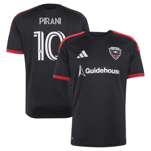 Official-Adidas Gabriel Pirani D.C. United 2026 Black-and-Red Kit Replica Jersey Black