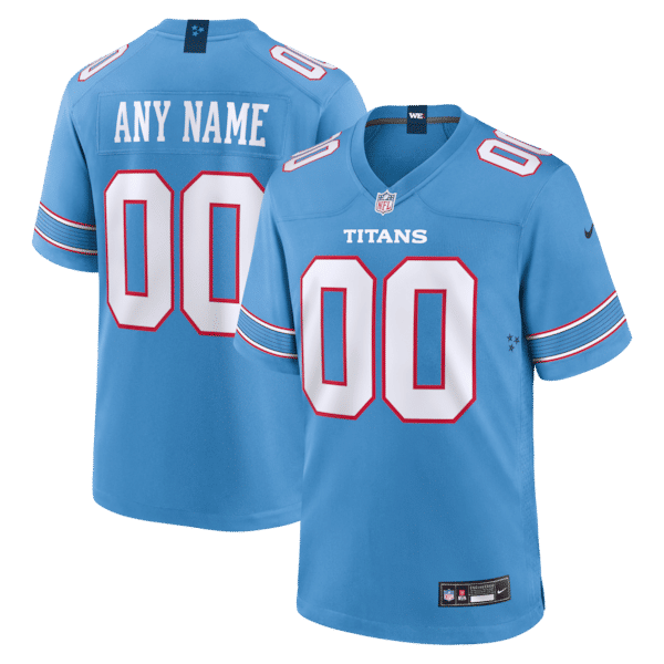 Official-nike Tennessee Titans Custom Game Jersey Light Blue