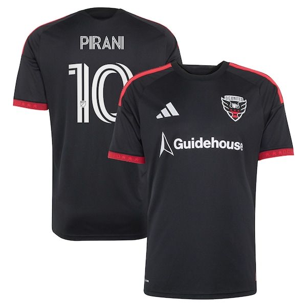 Official-Adidas Gabriel Pirani D.C. United 2026 Black-and-Red Kit Replica Jersey Black