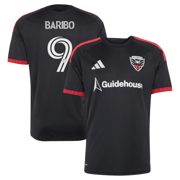 Official-Adidas Tai Baribo D.C. United 2026 Black-and-Red Kit Replica Jersey Black