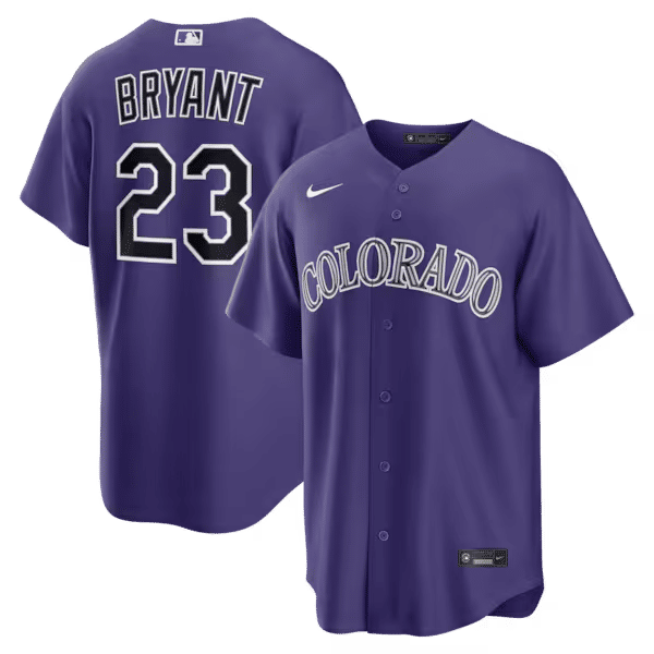 Official-Nike Kris Bryant Colorado Rockies Alternate Replica Jersey Purple