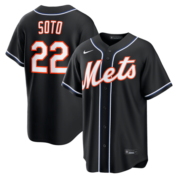 Official-Nike Juan Soto New York Mets Alternate Replica Jersey Black