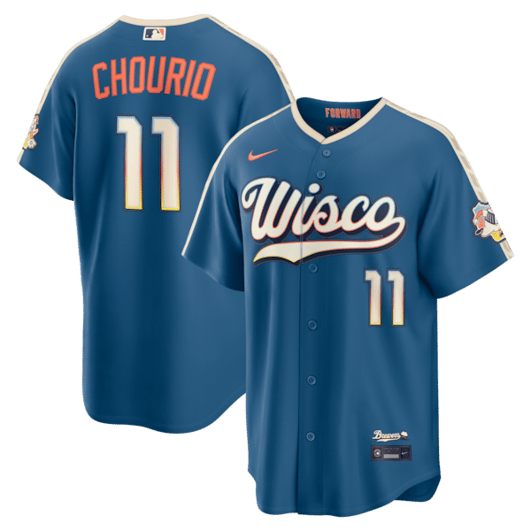 Official-Nike Jackson Chourio Milwaukee Brewers 2026 City Connect Stadium Jersey Mineral Blue