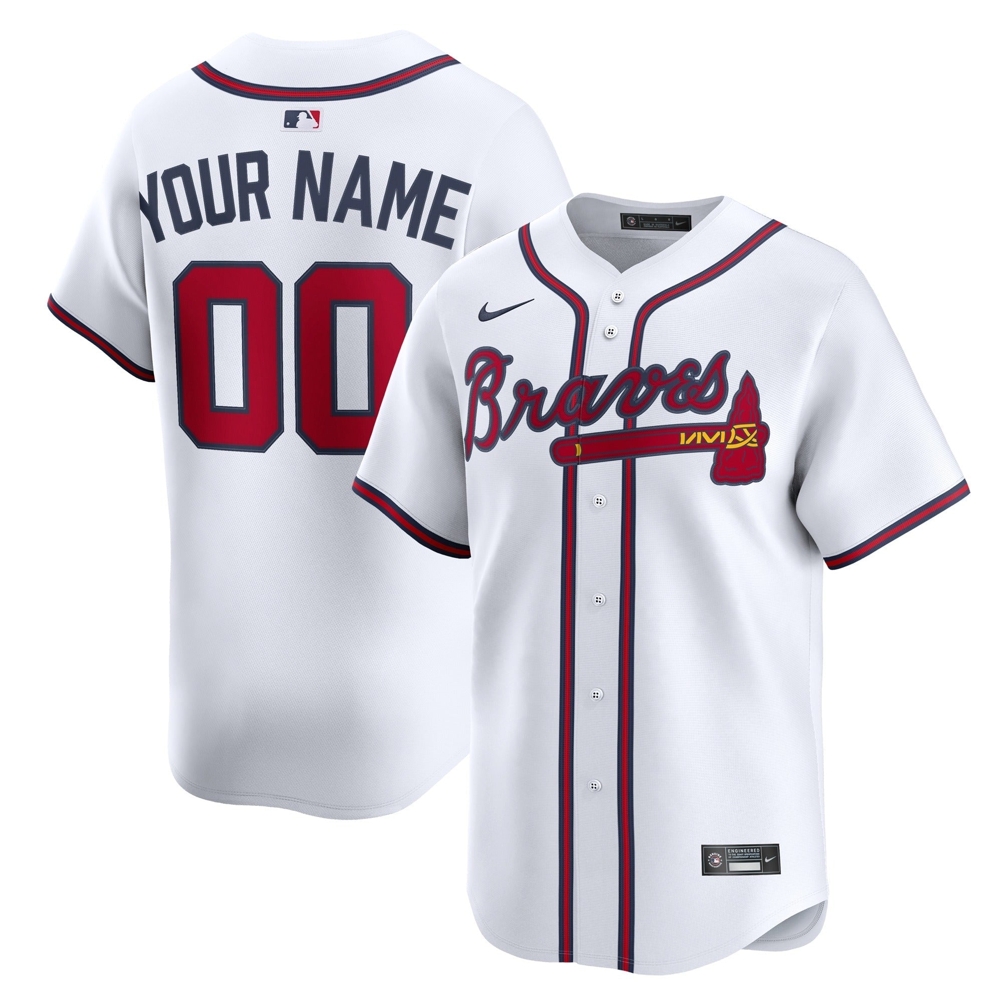 Nike Atlanta Braves Alternate Limited Custom Jersey Red - Jersey Teams World