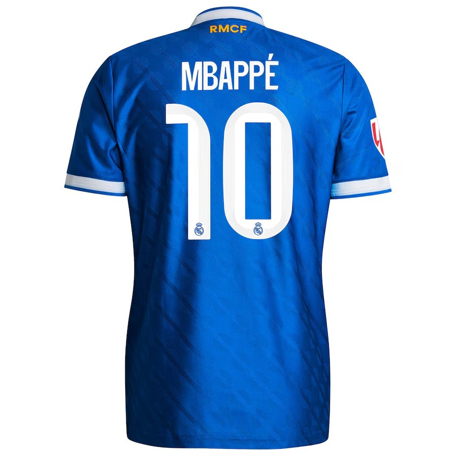 Kylian Mbappé Real Madrid Official-Adidas 2025/26 Third Authentic Player Jersey - Blue