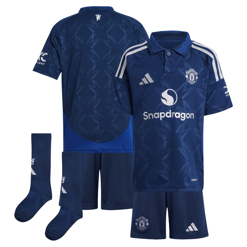 Manchester United adidas Away Shirt 2024-2025 Custom Jersey - Blue