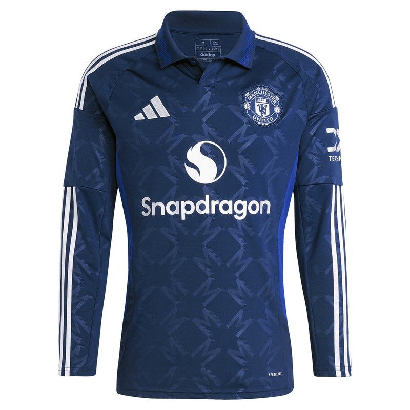 Manchester United adidas Away 2024-25 - Long Sleeve Custom Jersey - Blue