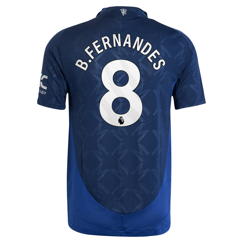 Manchester United EPL adidas Away  2024-2025 with B.Fernandes 8 printing Jersey - Blue