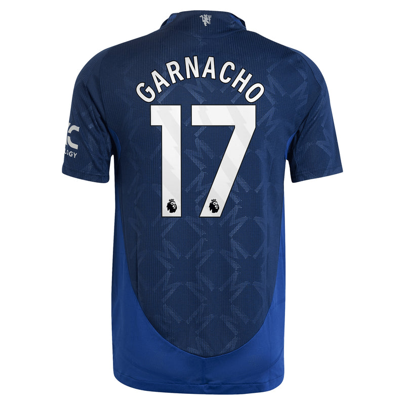 Manchester United EPL adidas Away Shirt 2024-2025 with Garnacho 17 printing Jersey - blue