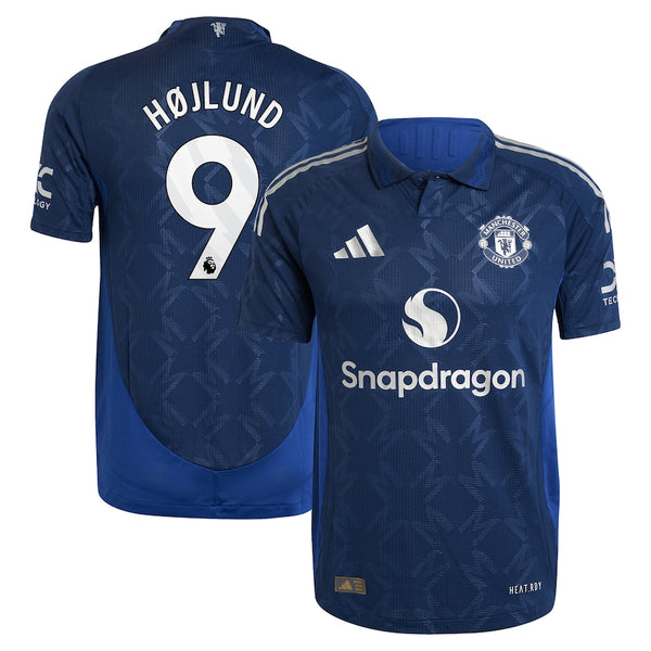 Manchester United EPL adidas Away 2024-2025 with Højlund 9 printing Jersey - Blue