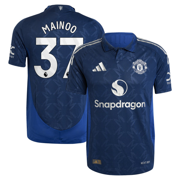 Manchester United EPL adidas Away  2024-2025 with Mainoo 37 printing Jersey - Blue