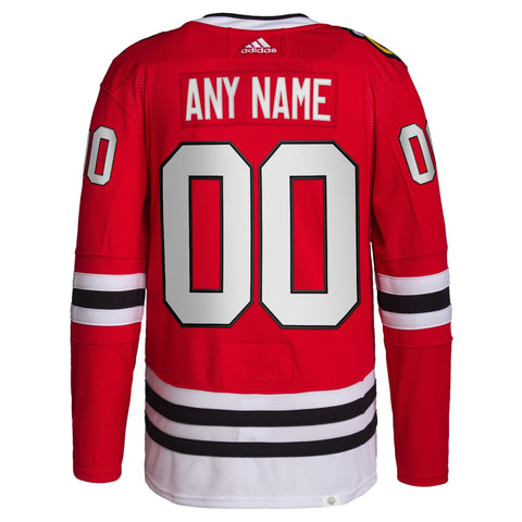 Chicago Blackhawks adidas Home Primegreen Custom Jersey - Red