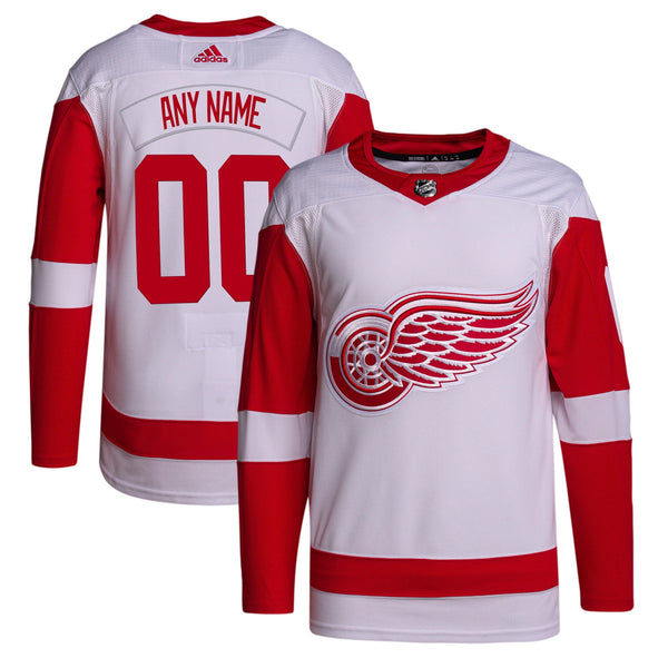 Detroit Red Wings adidas Away Primegreen Custom Jersey - White