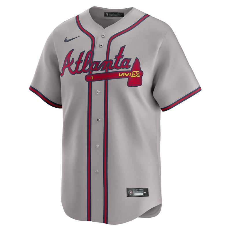 Atlanta Braves Nike Away Limited Custom Jersey - Gray