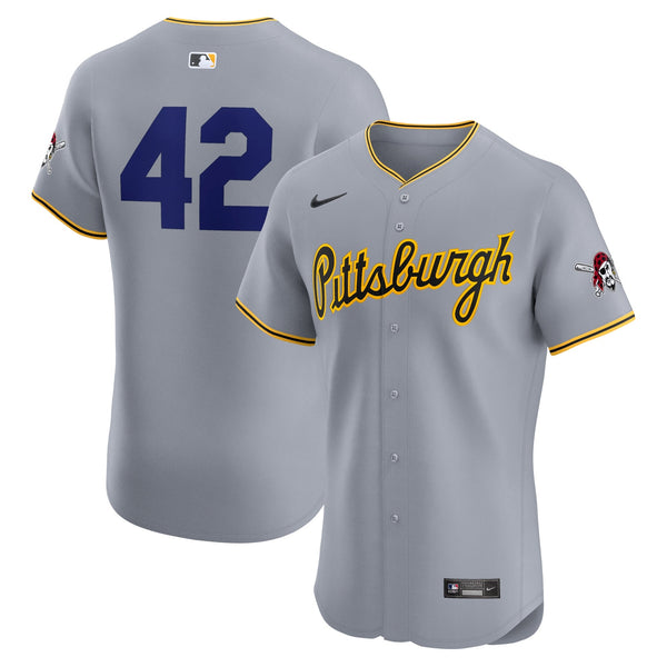 Pittsburgh Pirates Nike Road 2024 Jackie Robinson Day Elite Jersey - Gray