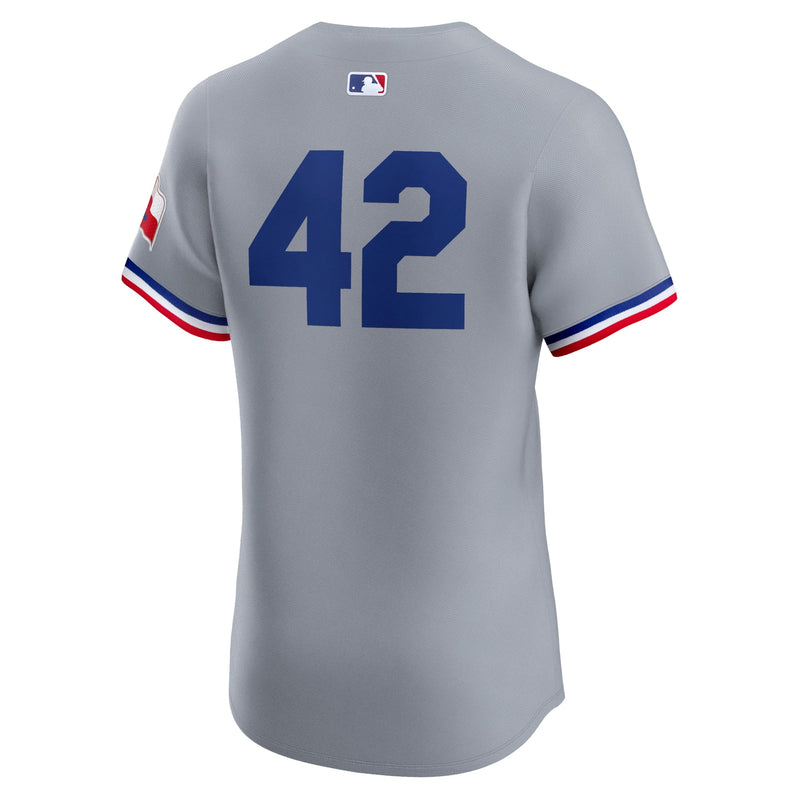 Texas Rangers Nike Road 2024 Jackie Robinson Day Elite Jersey - Gray