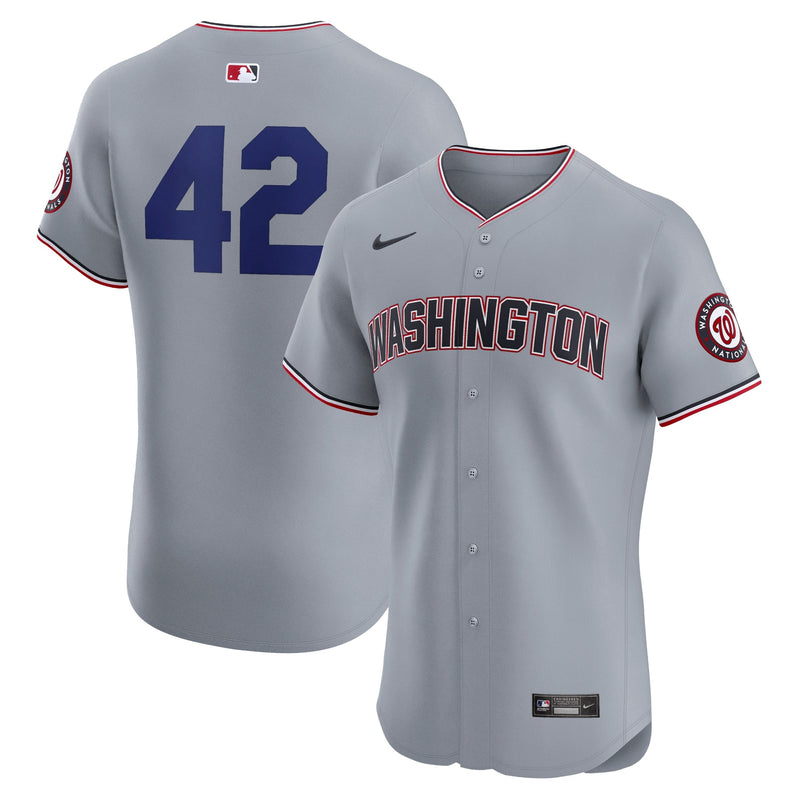 Washington Nationals Nike Road 2024 Jackie Robinson Day Elite Jersey - Gray